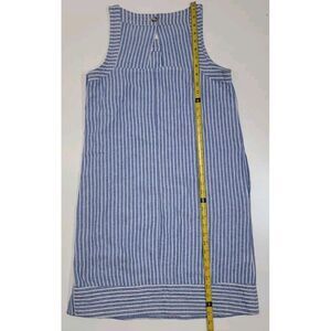 Forcynthia Tank Dress Womens‎ Medium Linen Blend Blue Striped Sleeveless